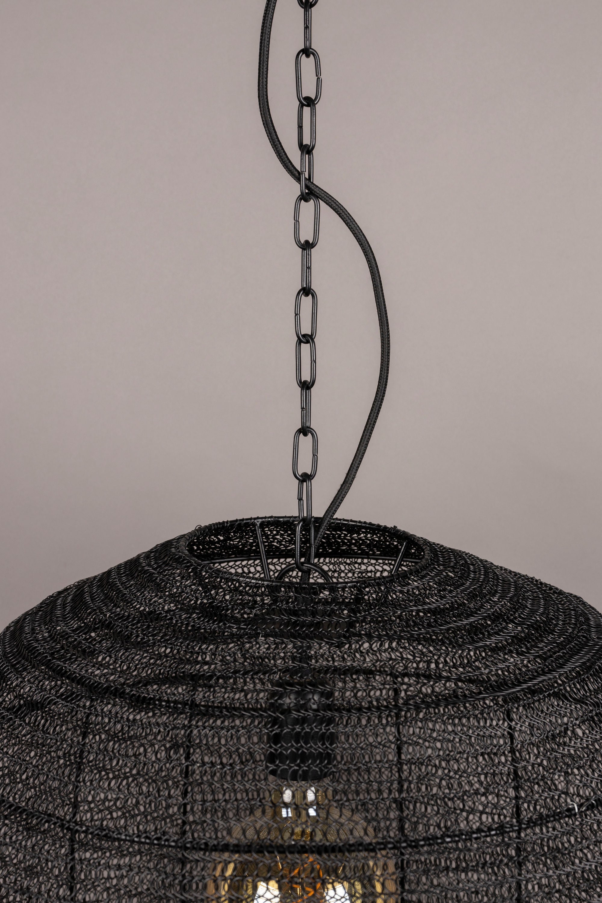 Dutchbone Meezan Black Metal Weave Pendant Light XL